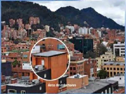 Calentador solar de agua en Hotel Pavillon Segunda Etapa, Bogotá